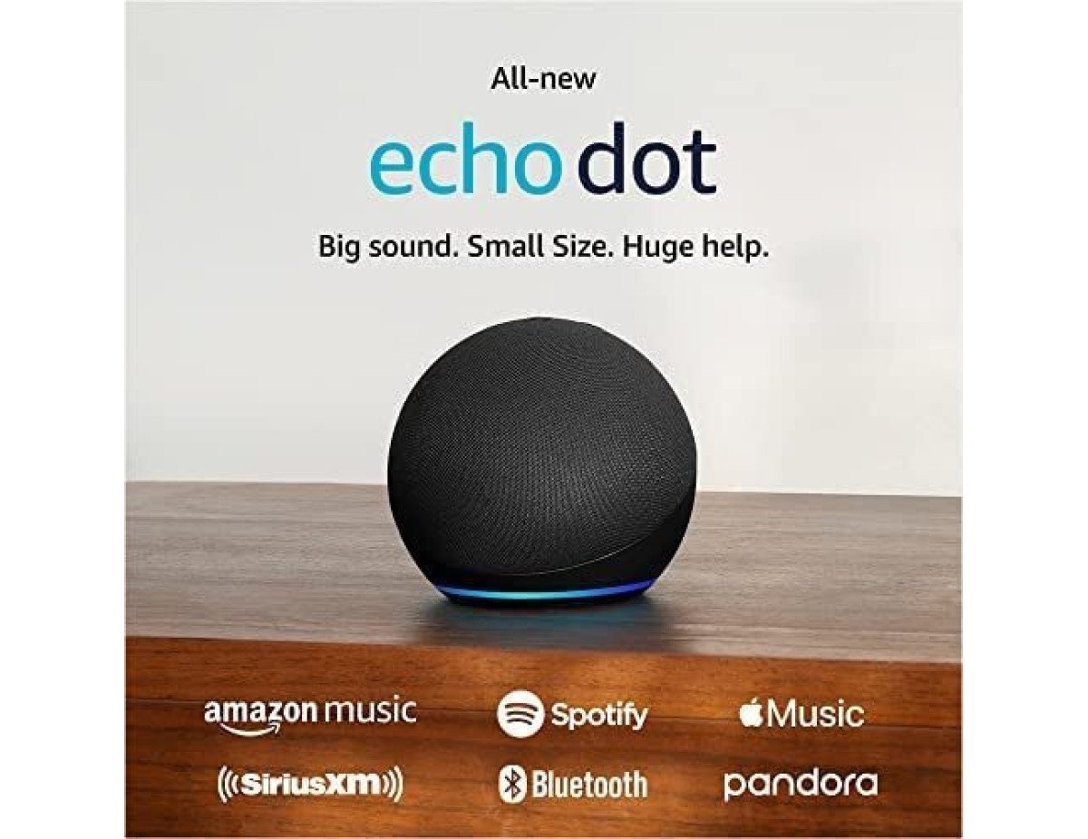 Amazon Echo Dot (5th Gen) Charcoal Smart Hub με Ηχείο Συμβατό με Alexa