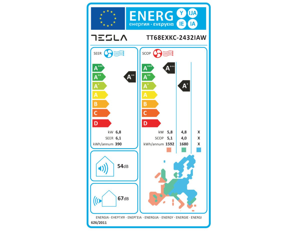 Tesla Select TT68EXKC-2432IAW Κλιματιστικό Inverter 24000 BTU A++/A+ με WiFi