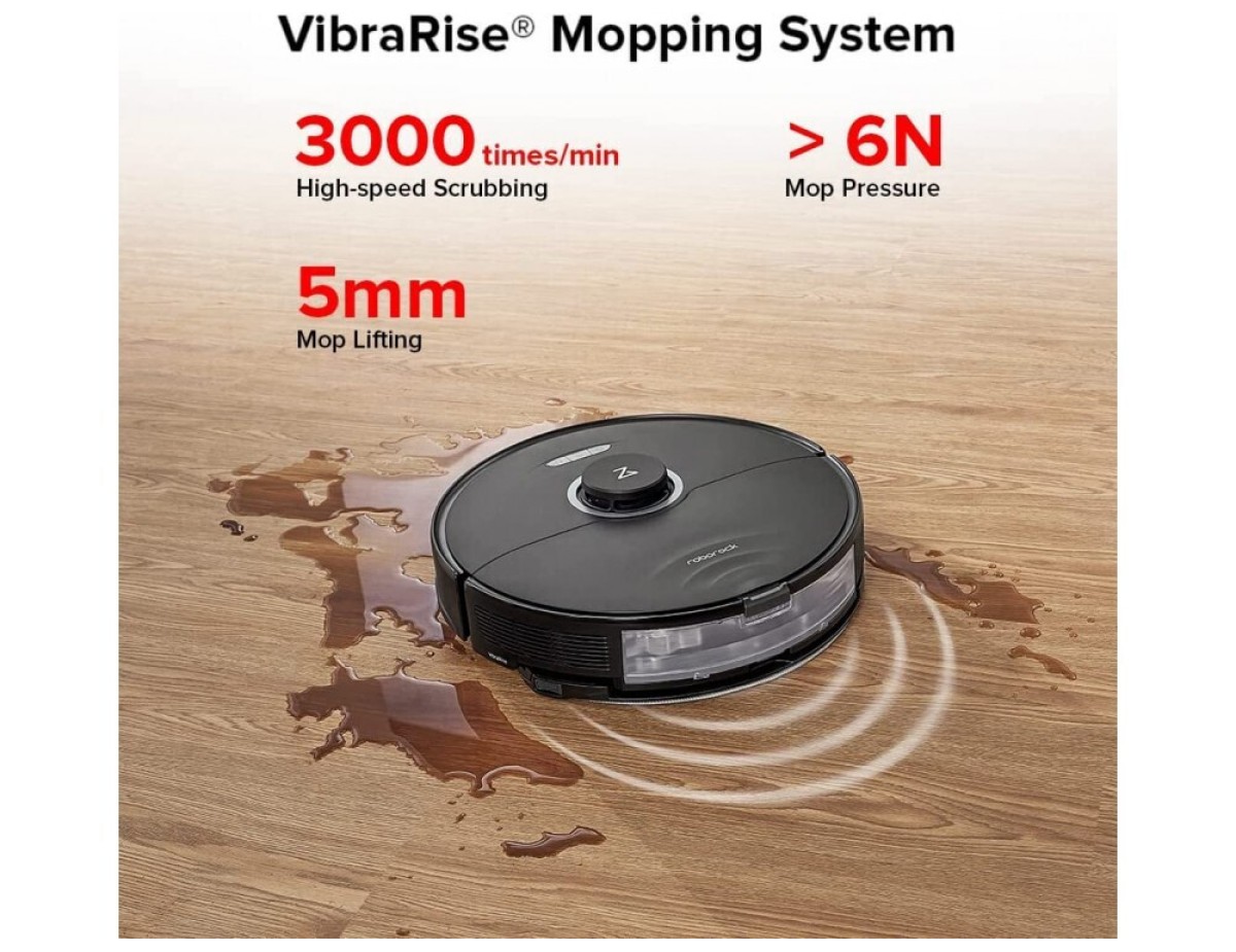 Roborock S8+ Σκούπα Ρομπότ για Σκούπισμα & Σφουγγάρισμα με Χαρτογράφηση και Wi-Fi Μαύρη