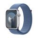 Apple Watch Series 9 Aluminium 45mm Αδιάβροχο με Παλμογράφο (Silver με Winter Blue Sport Loop)