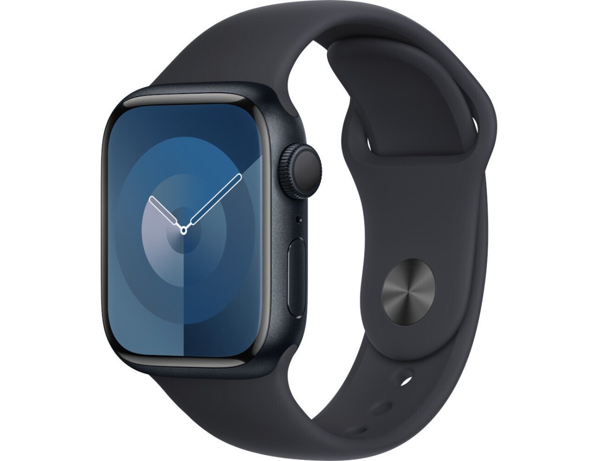 Apple Watch Series 9 Aluminium 41mm Αδιάβροχο με Παλμογράφο (Midnight με Midnight Sport Band (M/L))