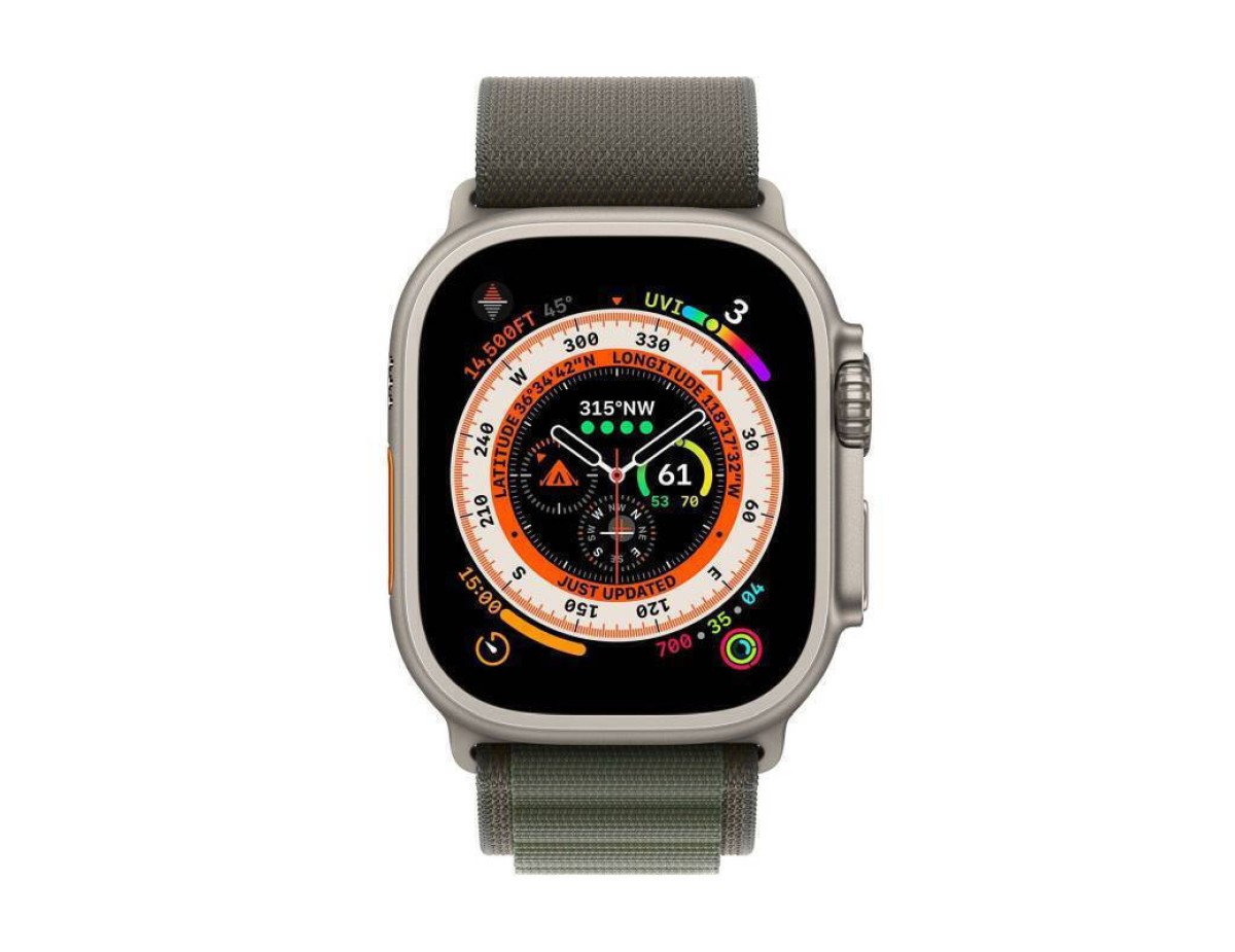 Apple Watch Ultra 2 Alpine Loop (Medium) Titanium 49mm Αδιάβροχο με eSIM και Παλμογράφο (Olive Alpine Loop - Medium)