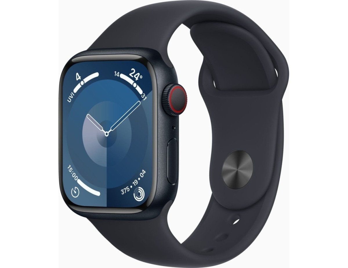 Apple Watch Series 9 Aluminium 45mm Αδιάβροχο με Παλμογράφο (Midnight με Midnight Sport Loop