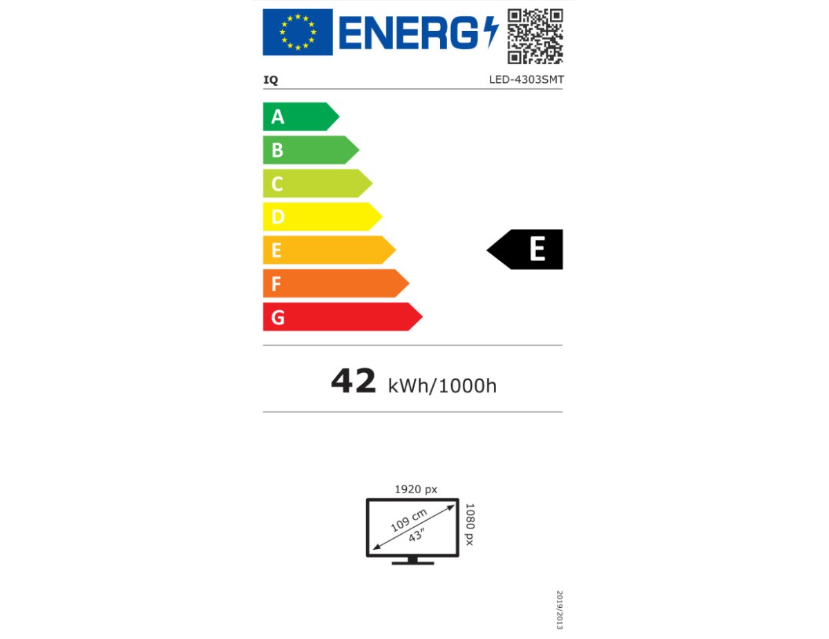 IQ Smart Τηλεόραση 43 Full HD LED LED-4303SMT (2020)