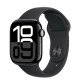 Apple Watch Series 10 Aluminium 42mm Αδιάβροχο με Παλμογράφο (Jet Black με Black Sport Band (M/L))