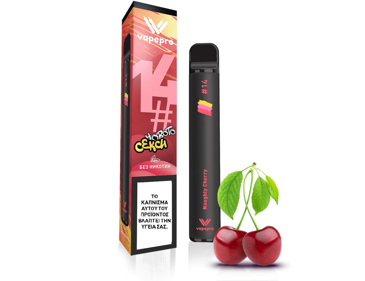 Vapepro Ηλεκτρονικό Τσιγάρο μιας Χρήσης 800 Εισπνοών Naughty Cherry χωρίς Νικοτίνη 2ml