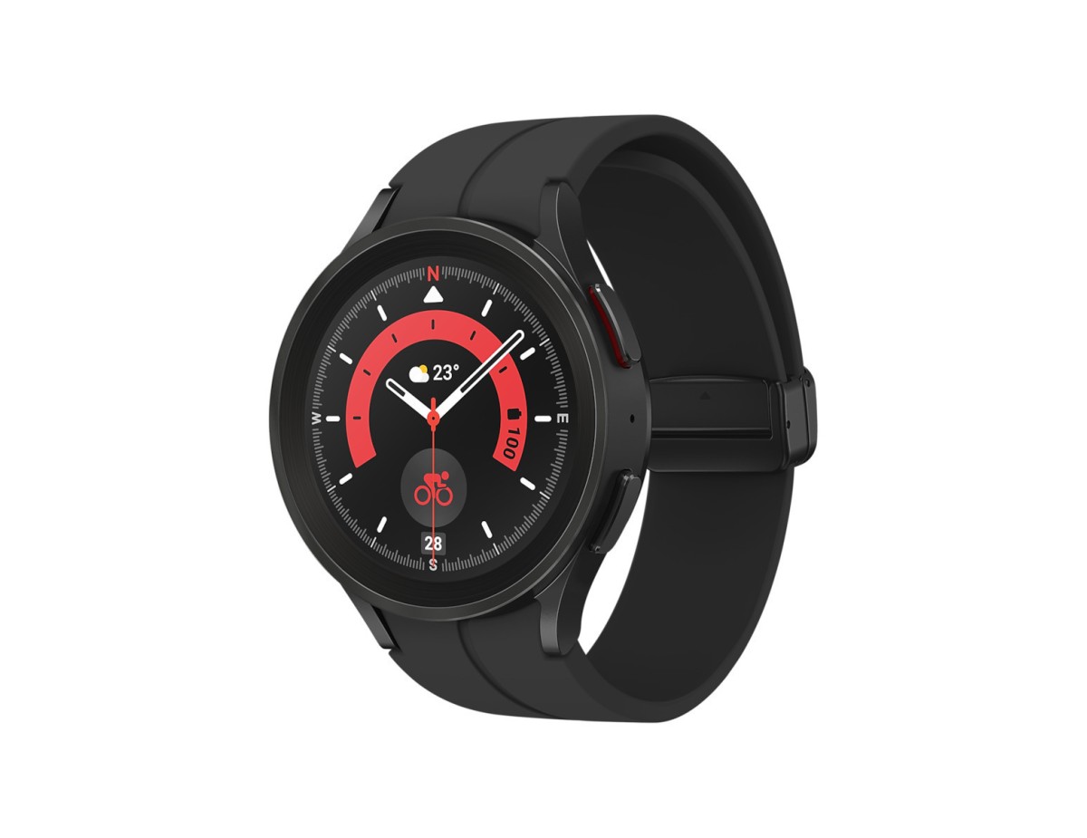 Samsung Galaxy Watch5 Pro LTE Titanium 45mm Αδιάβροχο με Παλμογράφο (Black)