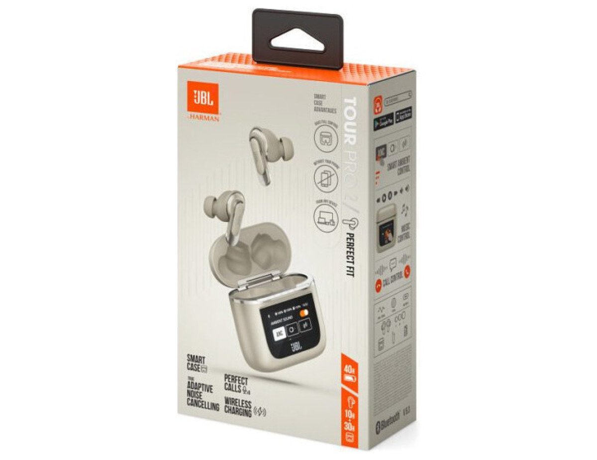 JBL Tour Pro 2 In-ear Bluetooth Handsfree Ακουστικά με Θήκη Φόρτισης Champagne