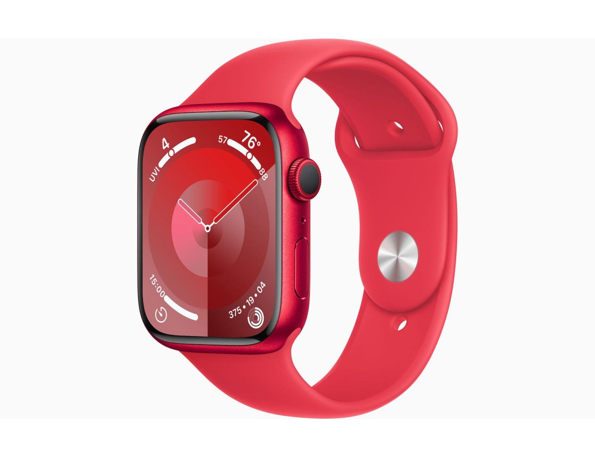 Apple Watch Series 9 Aluminium 45mm Αδιάβροχο με Παλμογράφο ((PRODUCT)RED με (PRODUCT)RED Sport Band (M/L))