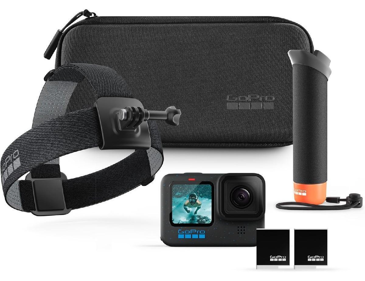 GoPro Hero12 + Accessories Bundle Action Camera 5K Υποβρύχια Μαύρη με Οθόνη