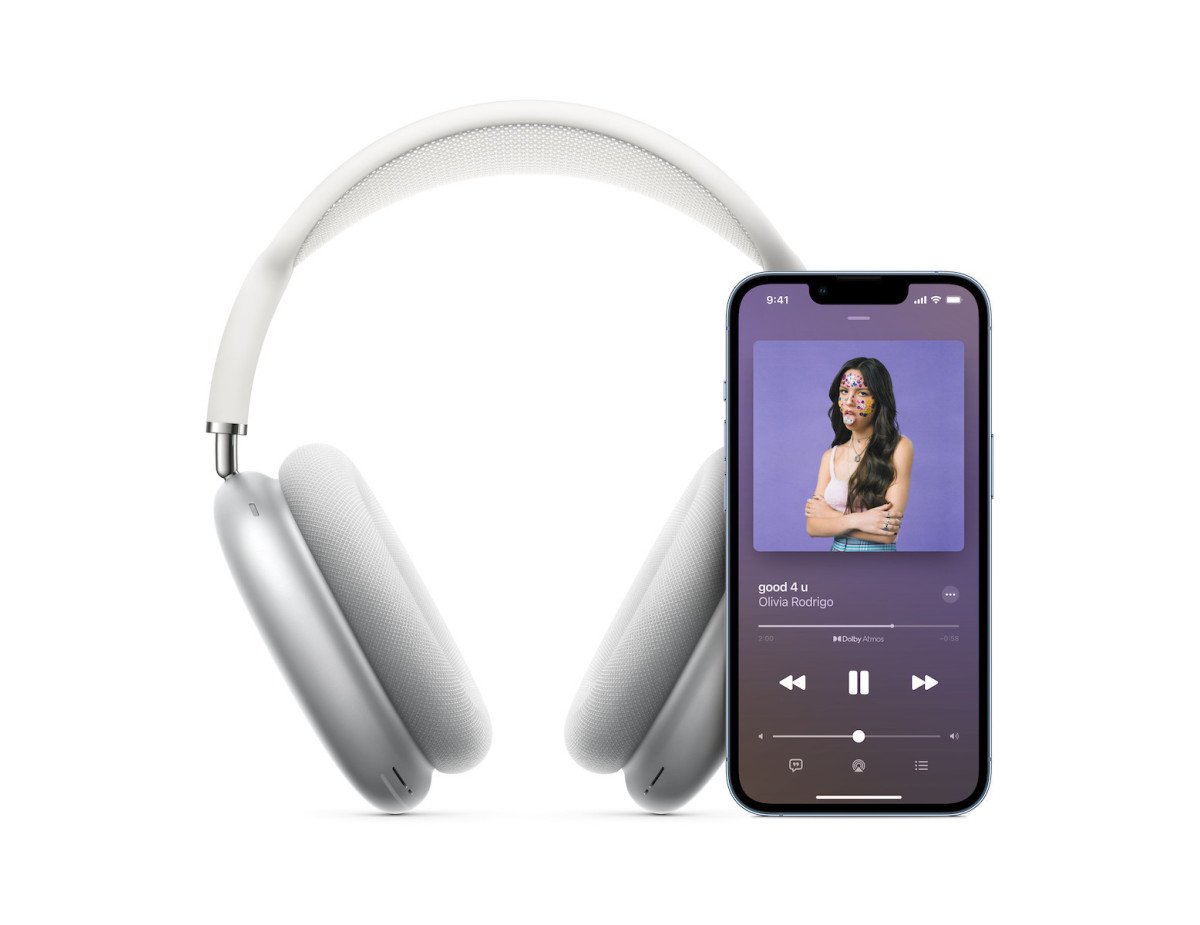 Apple AirPods Max Ασύρματα Bluetooth Over Ear Ακουστικά με 20 ώρες Λειτουργίας Ασημί