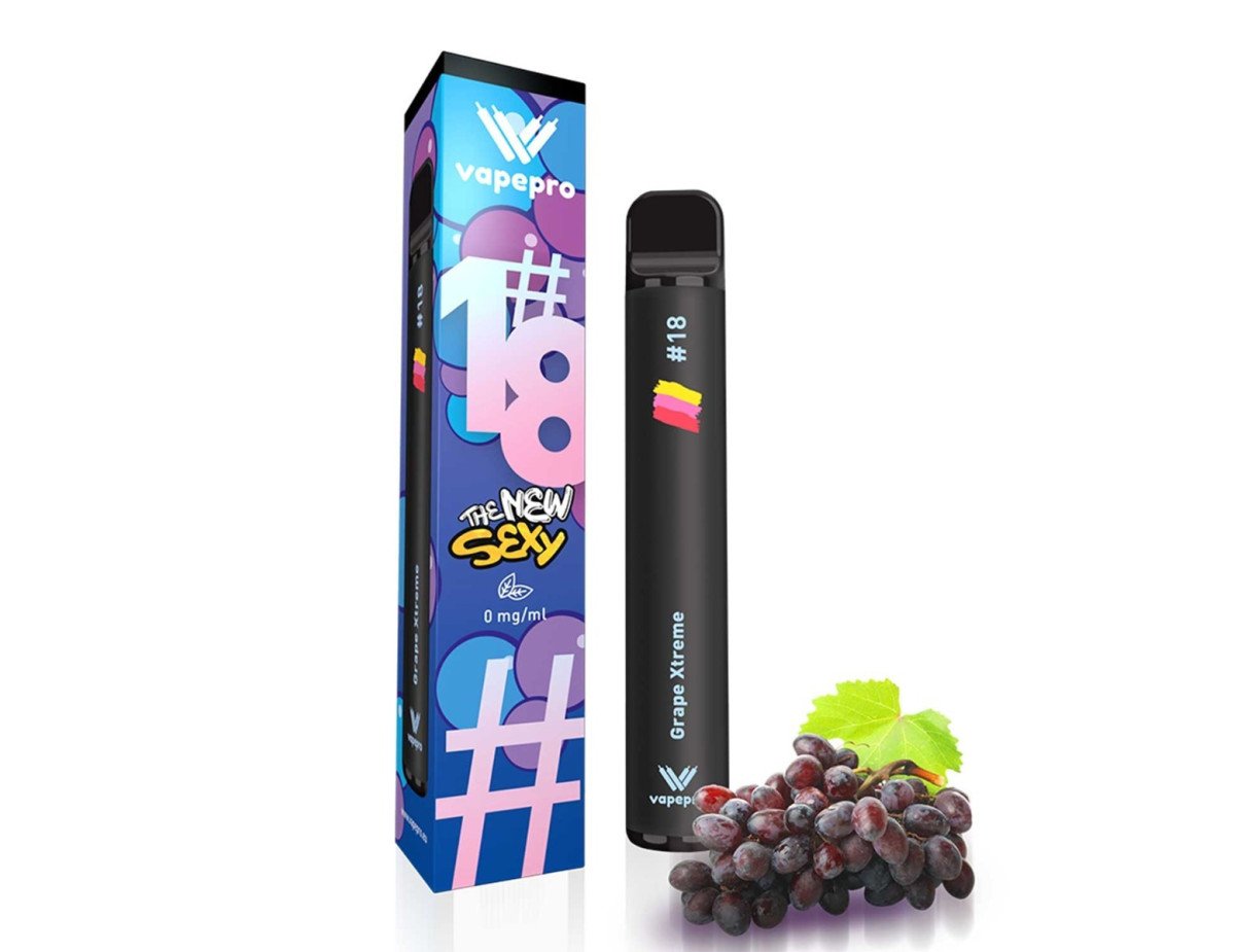 Vapepro #18 Grape Xtreme Disposable Pen Kit 2ml με Ενσωματωμένη Μπαταρία 0mg