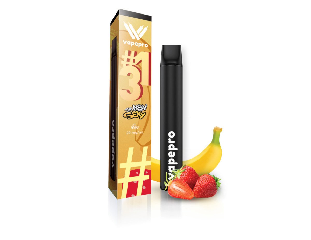 Vapepro Ηλεκτρονικό Τσιγάρο μιας Χρήσης 800 Εισπνοών Strawberry Banana 2ml 20mg