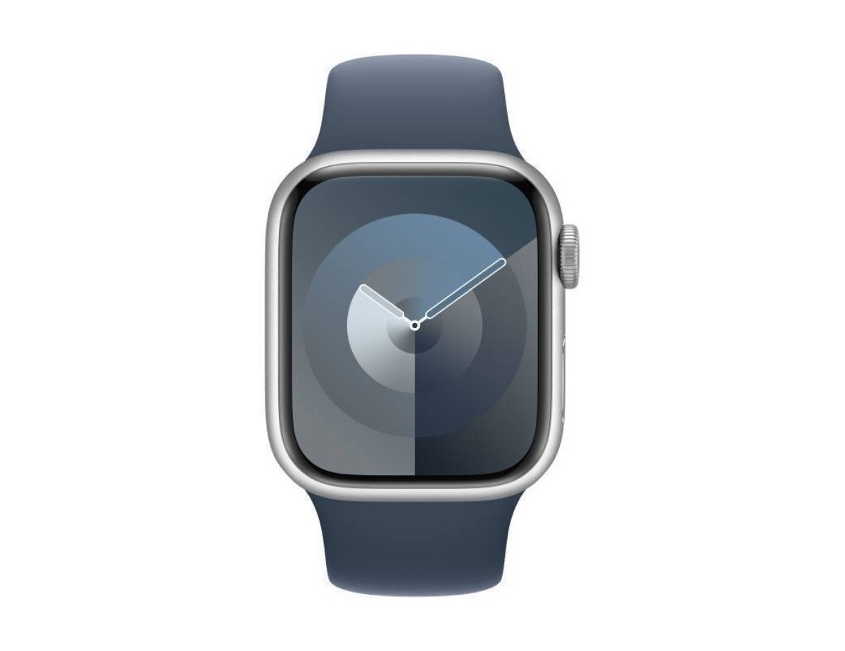 Apple Watch Series 9 Aluminium 41mm Αδιάβροχο με Παλμογράφο (Silver με Storm Blue Sport Band (M/L))