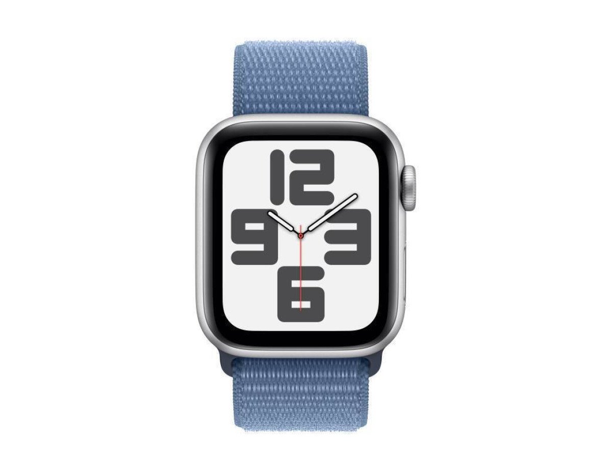 Apple Watch SE 2023 Aluminium 40mm Αδιάβροχο με Παλμογράφο (Silver with Winter Blue Sport Loop)