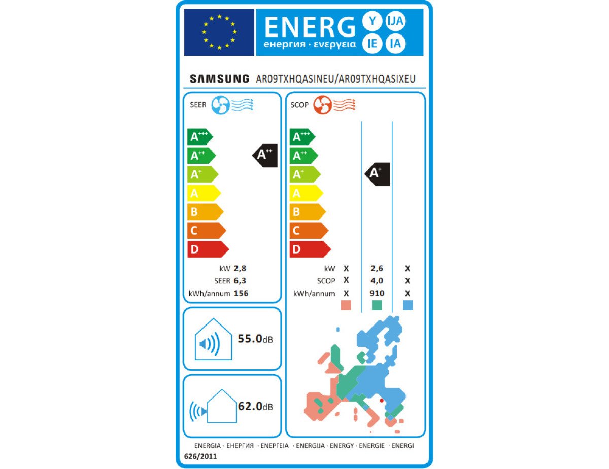 Samsung AR09TXHQASINEU/AR09TXHQASIXEU Κλιματιστικό Inverter 9000 BTU A++/A+