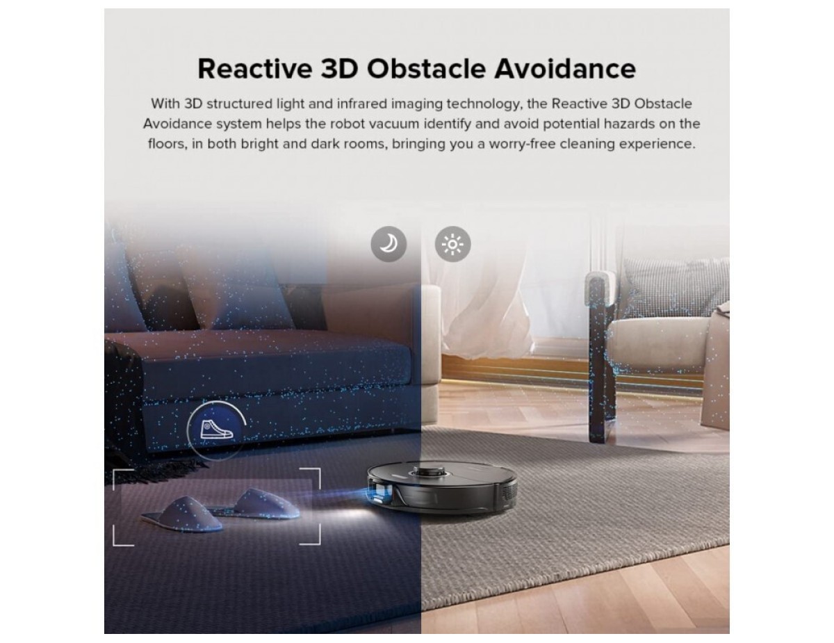 Roborock S8+ Σκούπα Ρομπότ για Σκούπισμα & Σφουγγάρισμα με Χαρτογράφηση και Wi-Fi Μαύρη