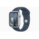 Apple Watch Series 9 Aluminium 45mm Αδιάβροχο με Παλμογράφο (Silver με Storm Blue Sport Band (S/M))