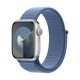 Apple Watch Series 9 Aluminium 41mm Αδιάβροχο με Παλμογράφο (Silver με Winter Blue Sport Loop)