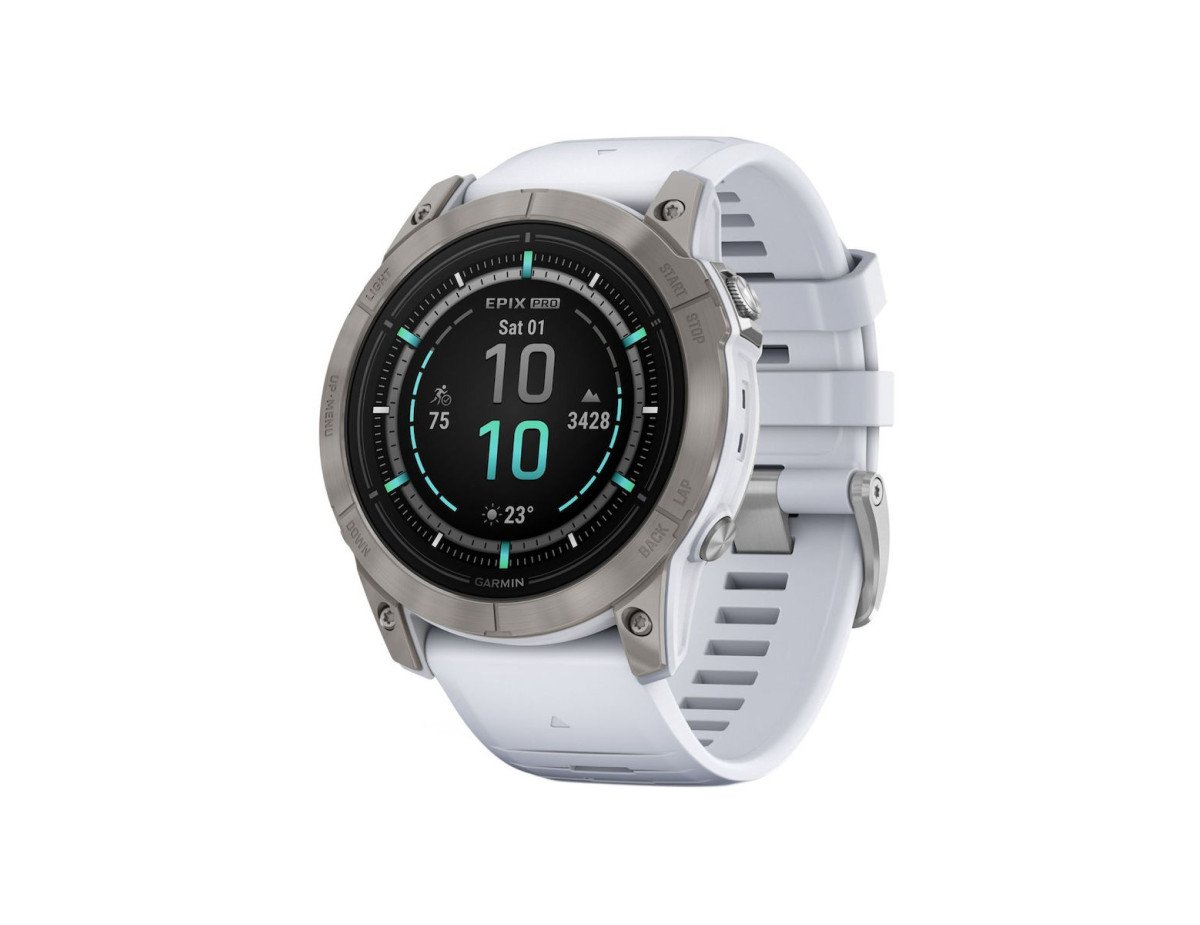 Garmin Epix Pro (Gen 2) Sapphire Edition Titanium 51mm Αδιάβροχο Smartwatch με Παλμογράφο (Titanium with Whitestone)