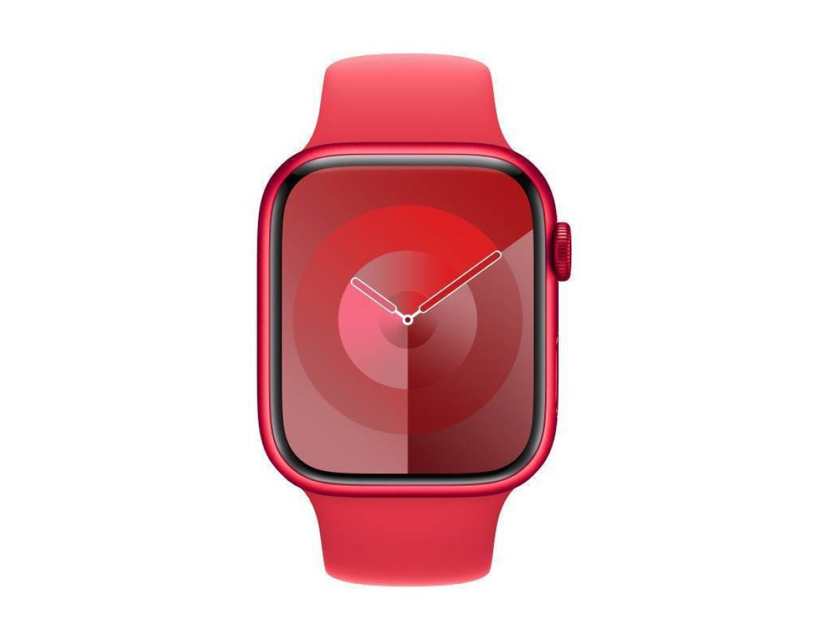 Apple Watch Series 9 Aluminium 45mm Αδιάβροχο με Παλμογράφο ((PRODUCT)RED με (PRODUCT)RED Sport Band (M/L))