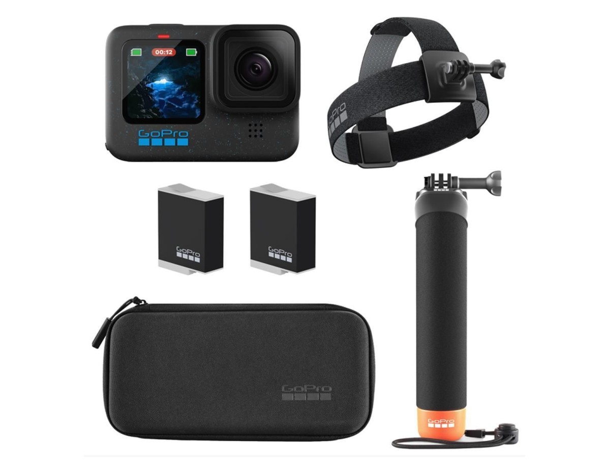 GoPro Hero12 + Accessories Bundle Action Camera 5K Υποβρύχια Μαύρη με Οθόνη