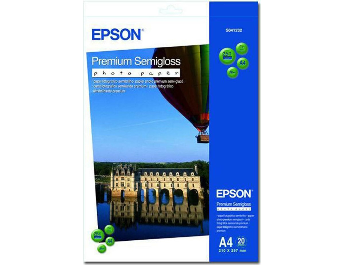 Epson Premium Semigloss Photo A 4, 251 g, 20 Sheets S 041332 Epson Premium Semigloss Photo A 4, 251 g, 20 Sheets S 041332