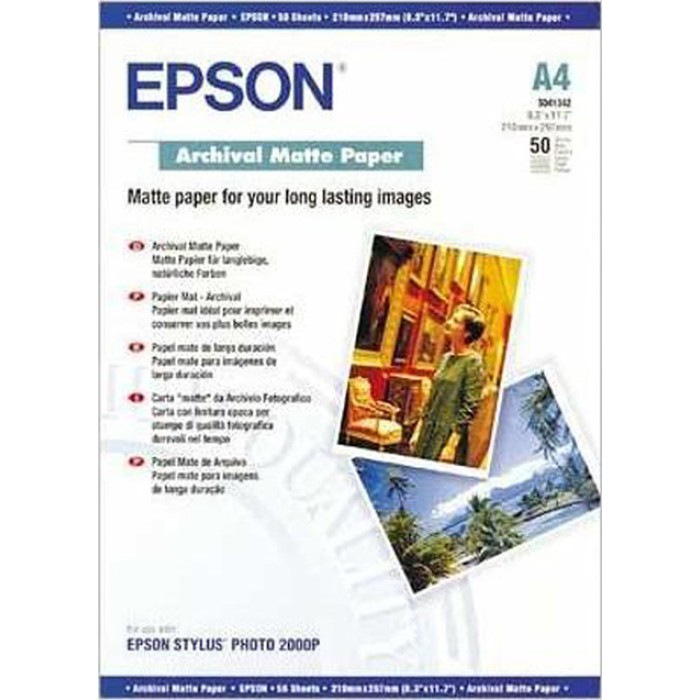 Epson Archival Matte Paper A 4, 50 Sheet, 189 g S 041342 Epson Archival Matte Paper A 4, 50 Sheet, 189 g S 041342