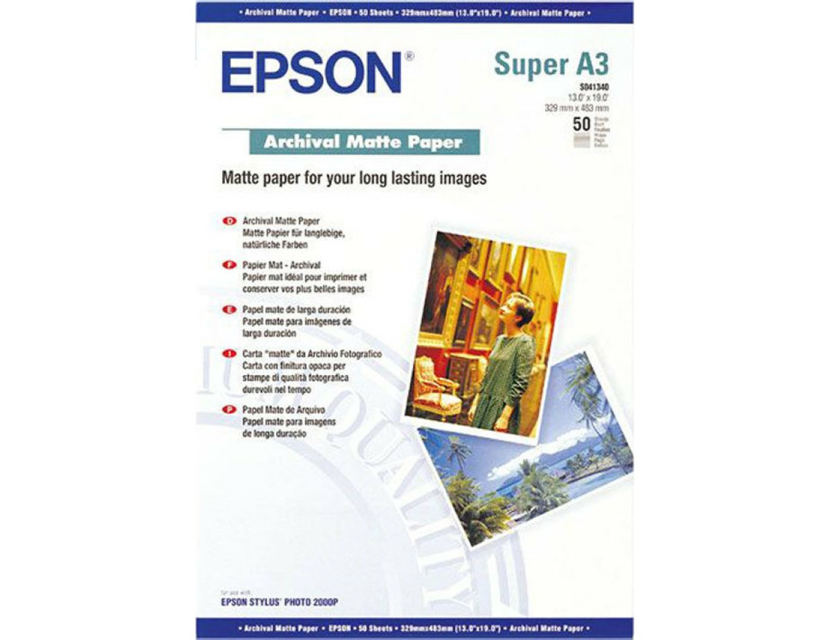 Epson Archival Matte Paper A 3+ 50 Sheet, 189 g S 041340 Epson Archival Matte Paper A 3+ 50 Sheet, 189 g S 041340