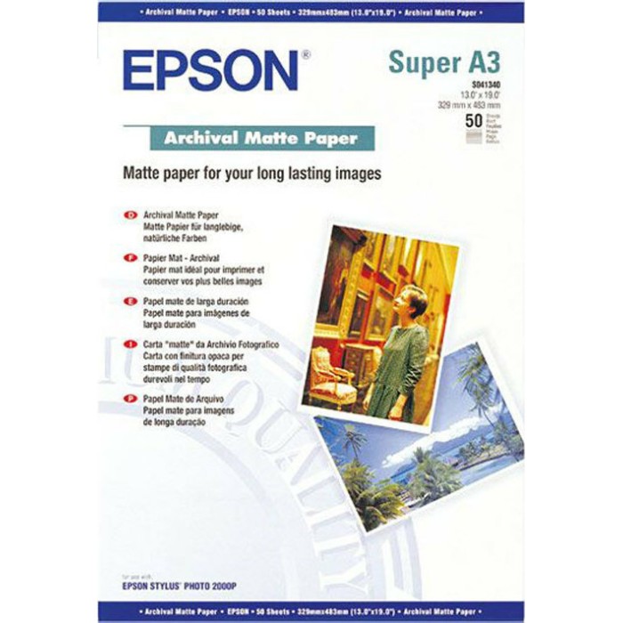 Epson Archival Matte Paper  A 3+ 50 Sheet, 189 g         S 041340