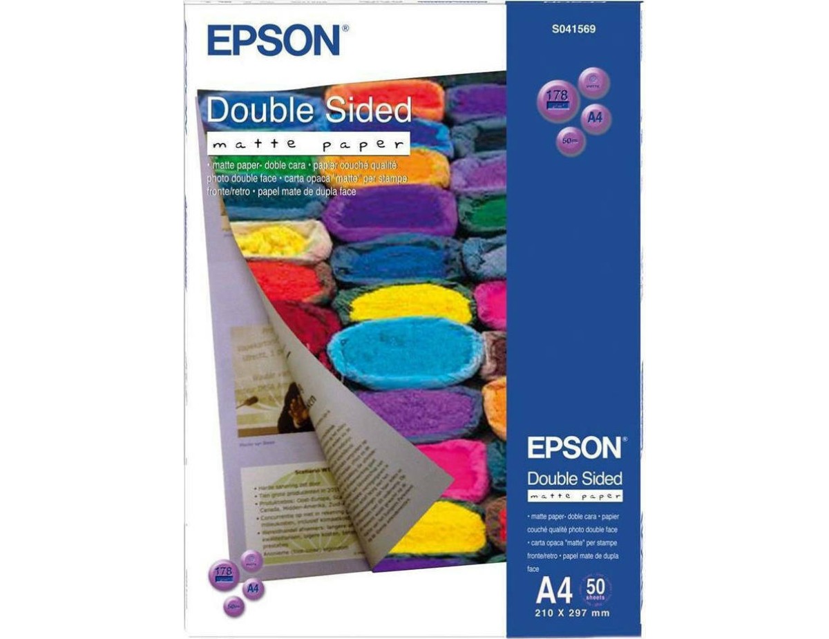 Epson Double Side Matte Paper A4, 50 Sheet, 178g S041569 Epson Double Side Matte Paper A4, 50 Sheet, 178g S041569