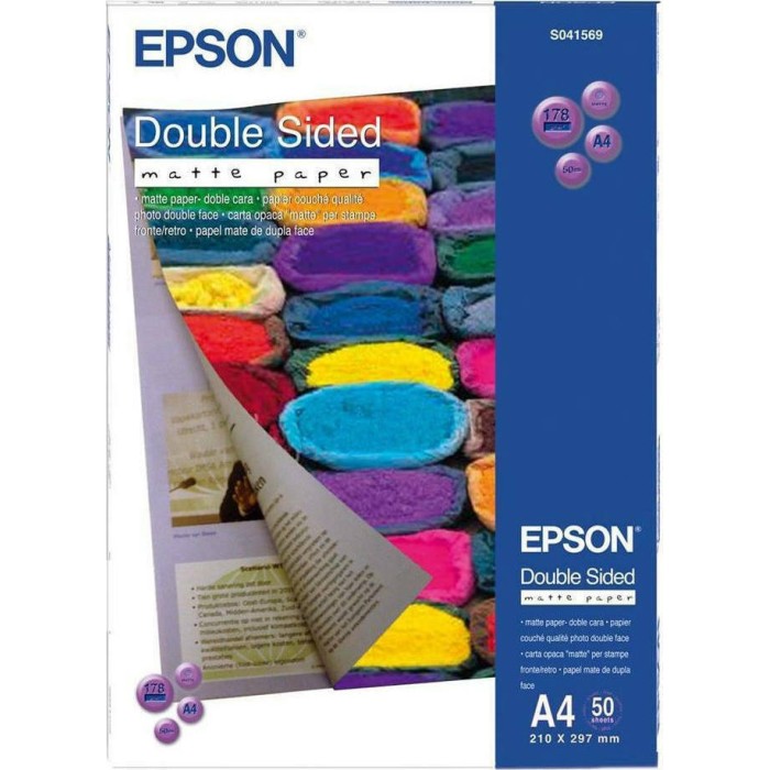 Epson Double Side Matte Paper A4, 50 Sheet, 178g S041569 Epson Double Side Matte Paper A4, 50 Sheet, 178g S041569