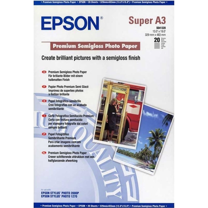 Epson Premium Semigloss Photo A3+, 20 Sheet, 251g   S041328