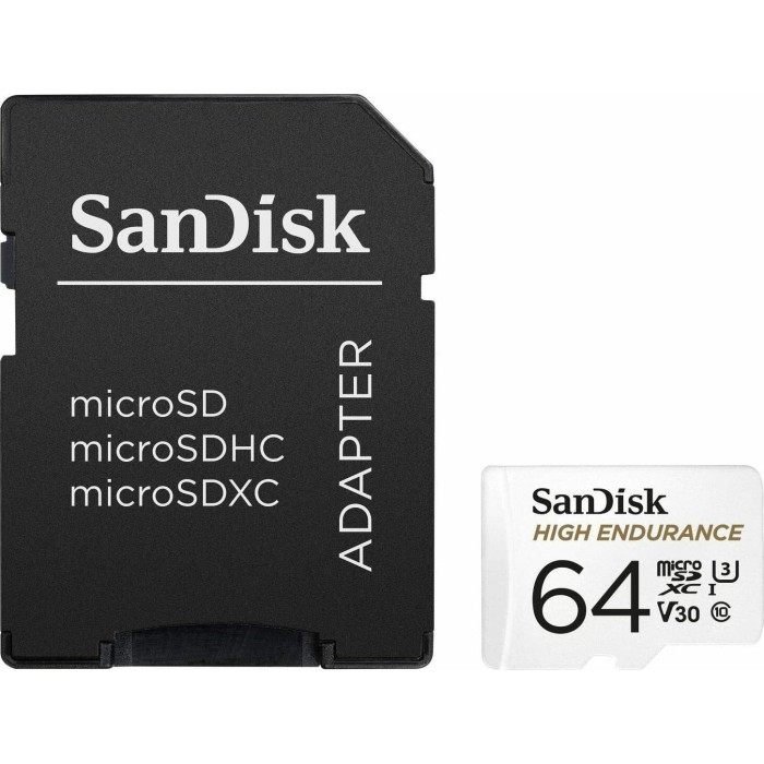 SanDisk High Endurance MicroSDHC 64Gb + SD-adapt.