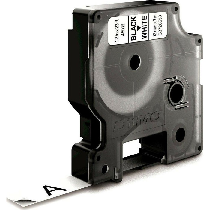 Dymo D1 12mm Black/White labels 45013
