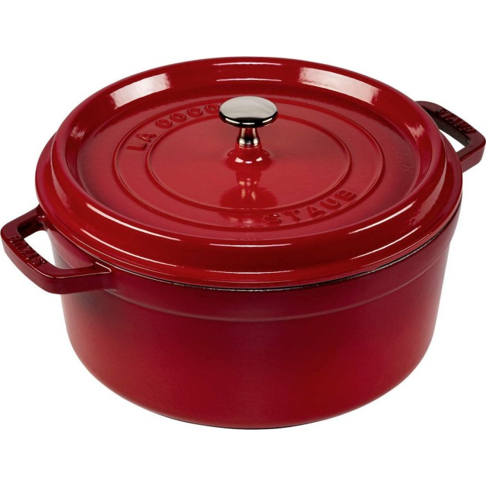 Staub Round Cocotte, 26cm Cherry Red, Cast Iron