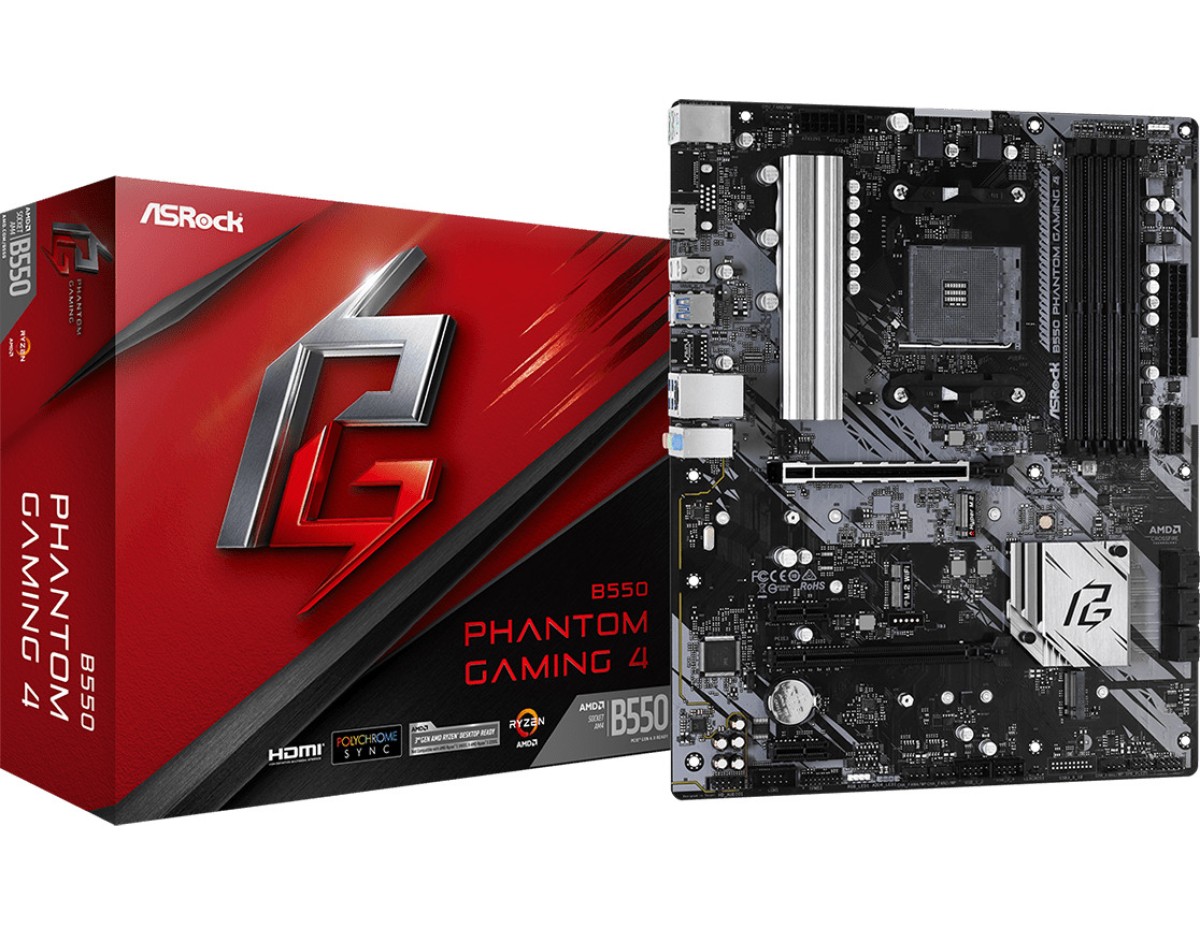 ASRock B550 Phantom Gaming 4 Motherboard ATX με AMD AM4 Socket 90-MXBCY0-A0UAYZ