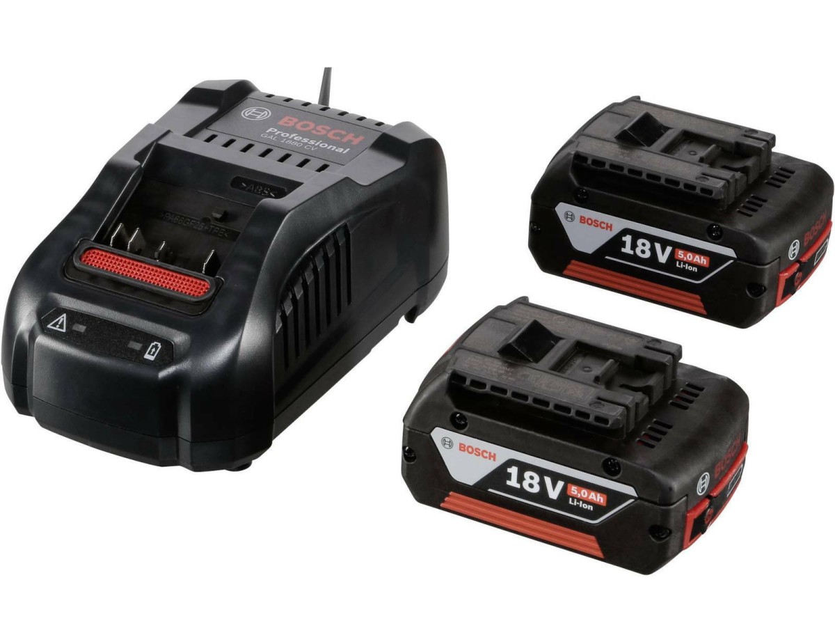 Bosch GAL 1880 CV Charger + 2x GBA 18V 5,0 Ah Bosch GAL 1880 CV Charger + 2x GBA 18V 5,0 Ah