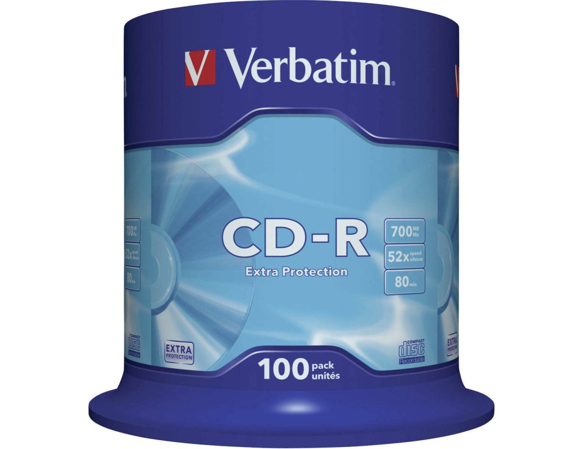 1x100 Verbatim Data Life CD-R 80 700MB, 52x Speed, Cake Box 1x100 Verbatim Data Life CD-R 80 700MB, 52x Speed, Cake Box