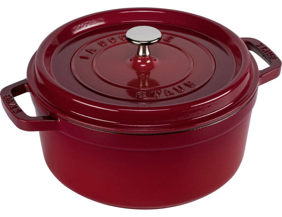 Staub Round Cocotte, 24cm Cherry Red, Cast Iron Staub Round Cocotte, 24cm Cherry Red, Cast Iron
