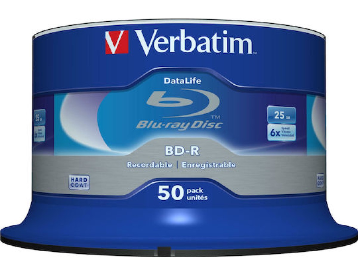 1x50 Verbatim BD-R Blu-Ray 25GB 6x Speed Datalife No-ID Cakebox 1x50 Verbatim BD-R Blu-Ray 25GB 6x Speed Datalife No-ID Cakebox