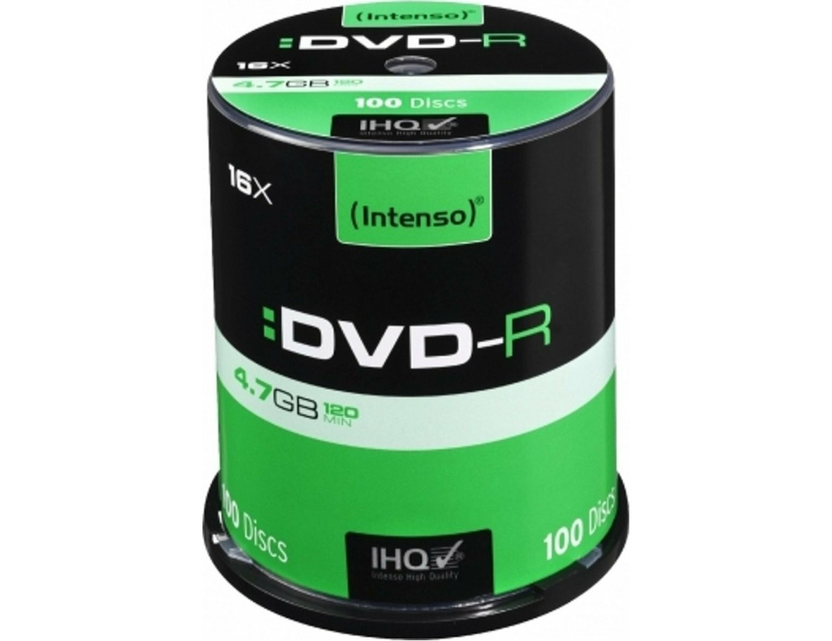 1x100 Intenso DVD-R 4,7GB 16x Speed, Cakebox 1x100 Intenso DVD-R 4,7GB 16x Speed, Cakebox