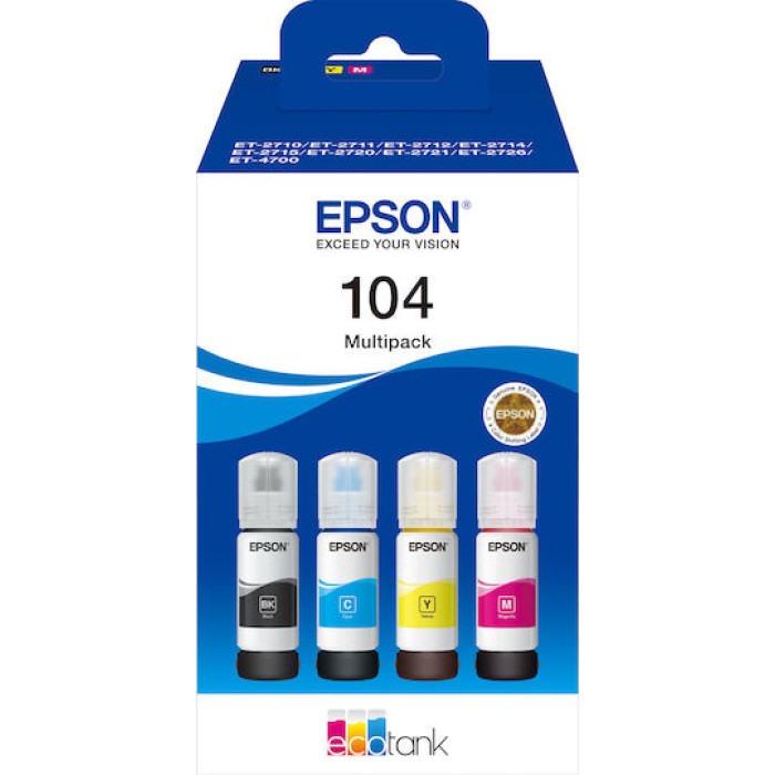 Epson EcoTank 4-colour Multipack T 104 T 00P6 Epson EcoTank 4-colour Multipack T 104 T 00P6