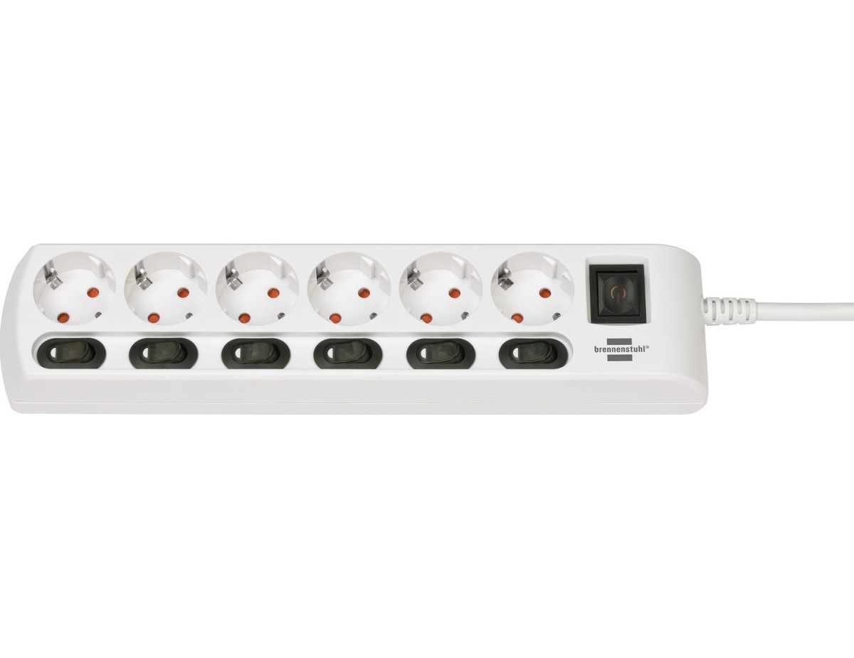 Brennenstuhl Socket Line 6-fold 2m incl. Switch