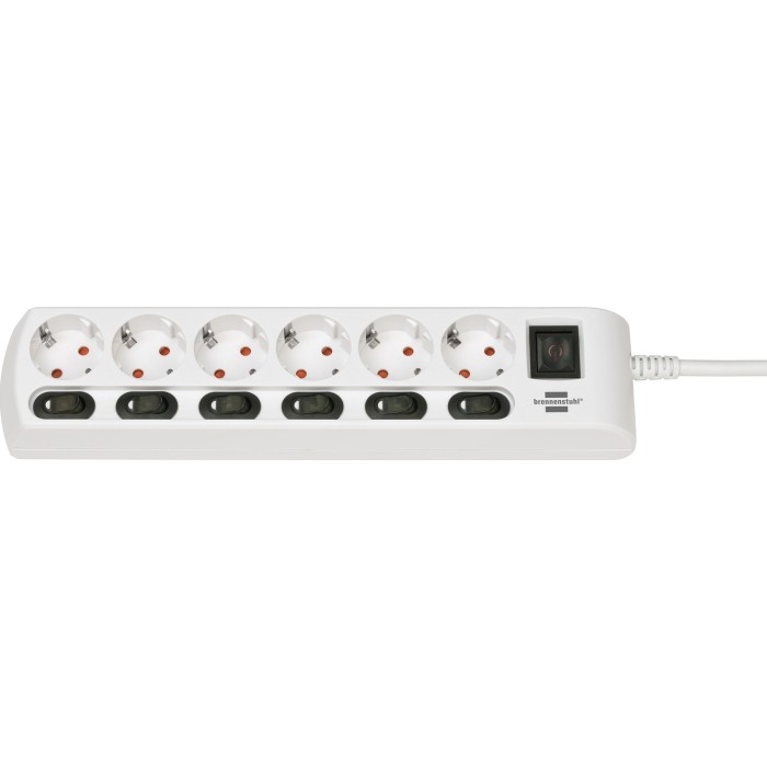 Brennenstuhl Socket Line 6-fold 2m incl. Switch