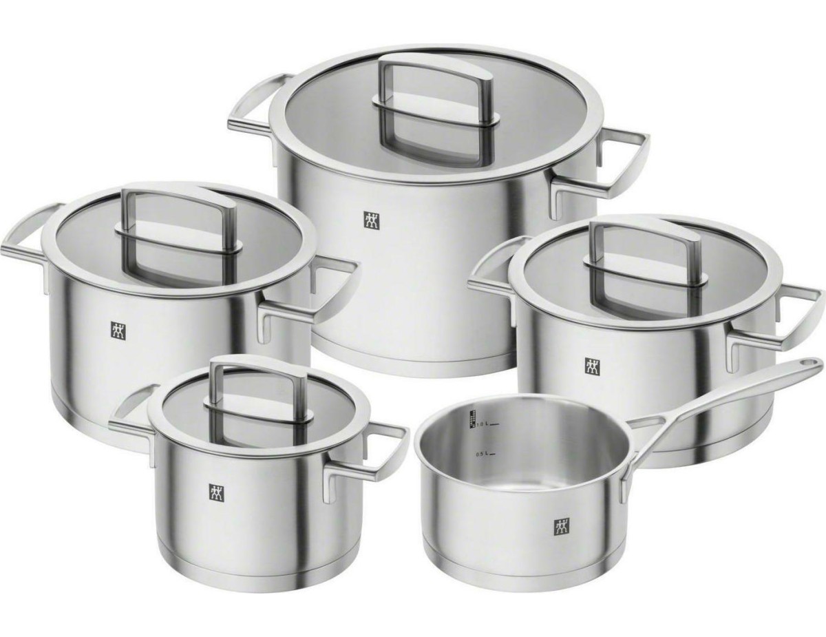 Zwilling Vitality Stainless Steel Pot Set 5-Pc, Silver Zwilling Vitality Stainless Steel Pot Set 5-Pc, Silver