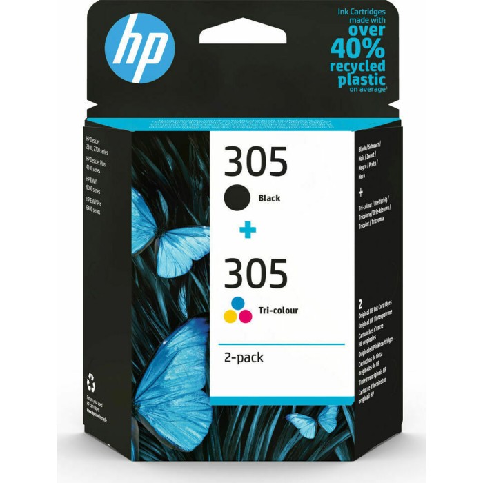 HP 6ZD17AE 2-Pack BK/3-colors No. 305