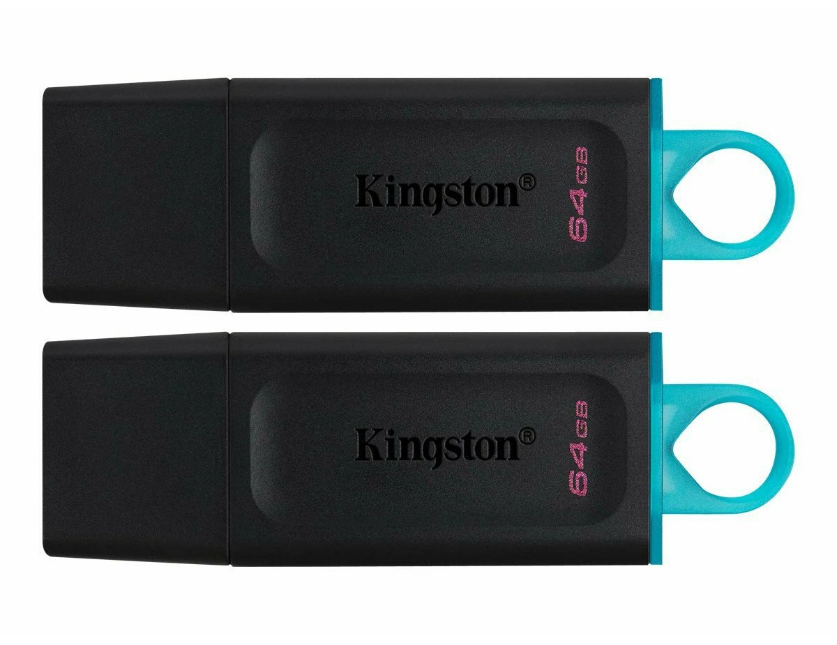 Kingston Pendrive USB-A 3.2 64GB DTX/64GB-2P Nero/Celeste 2 Pz Kingston Pendrive USB-A 3.2 64GB DTX/64GB-2P Nero/Celeste 2 Pz
