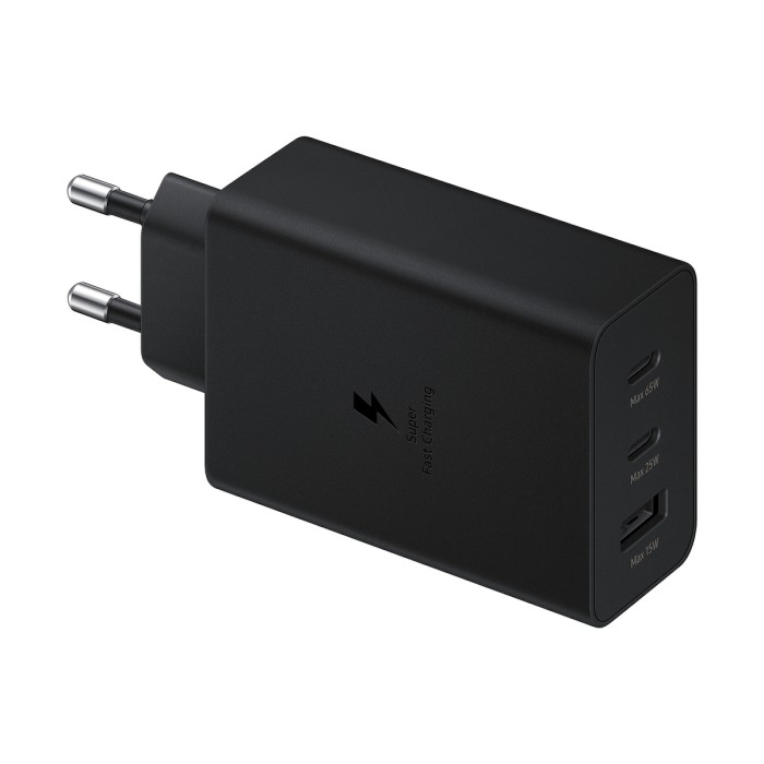 Samsung Caricatore 65W Trio EP-T6530 FC USB-C+USB-A Black Samsung Caricatore 65W Trio EP-T6530 FC USB-C+USB-A Black