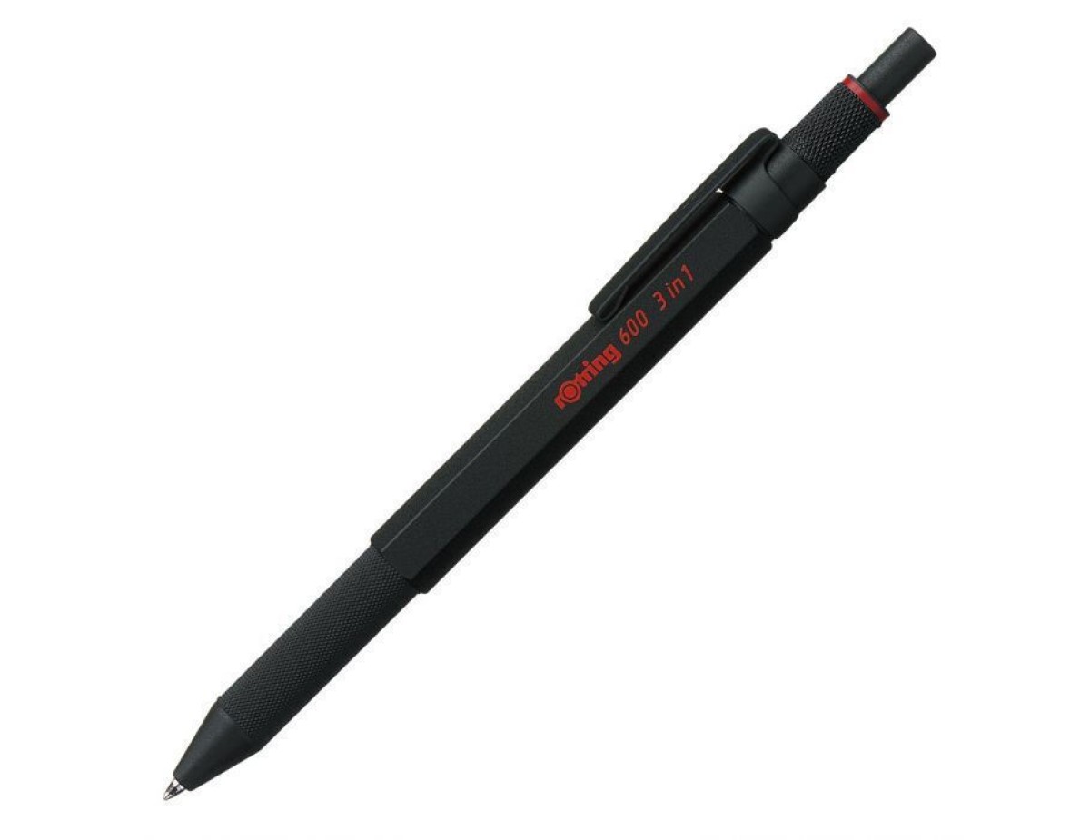rotring 600 Multipen 3in1 black Fine-lead Pen, Ball Pen blue/red